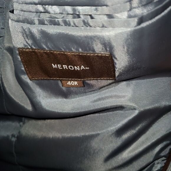 Merona Men's Gray Pin Stripe Sport Coat 40R - Picture 4 of 7